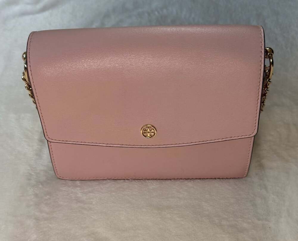 Tory Burch Pink Leather Emerson Envelope Convertible Chain Shoulder Bag